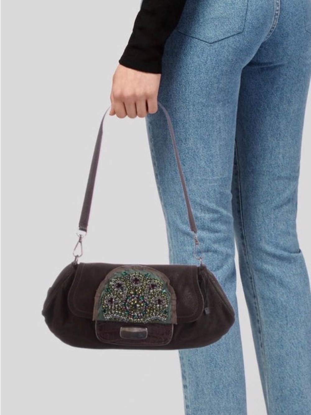 Prada Antik Skipper Crystal Embellished with crocodile trim - Picture 10 of 10